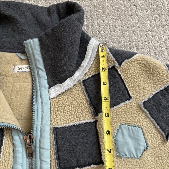 Free People We The Free Flower Power Pullover Gray Multi Size XS Half Zip Fleece - Picture 6 of 9